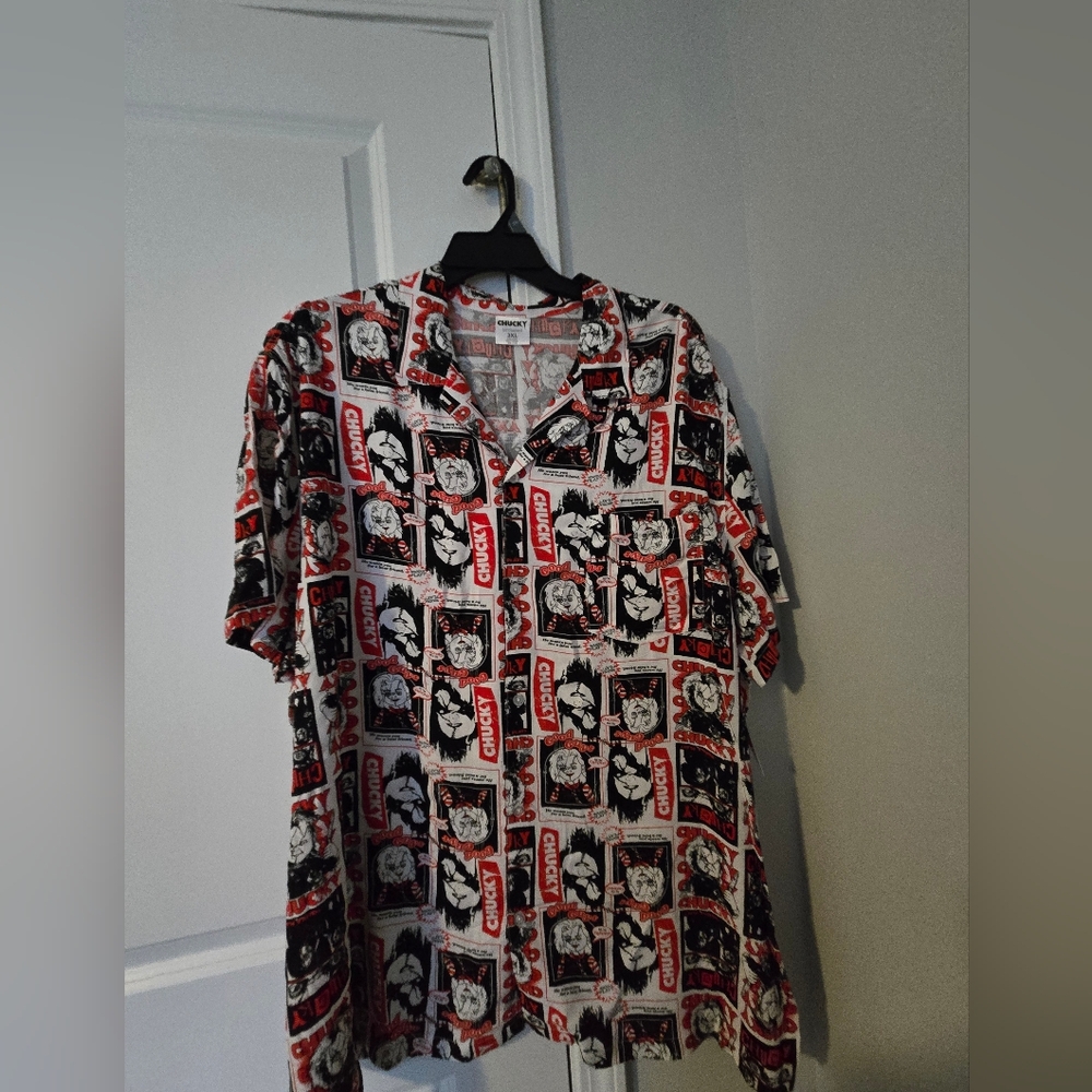 Chucky Mens Button Down Shirt Size XXXL Childs Play 🔪  NWT